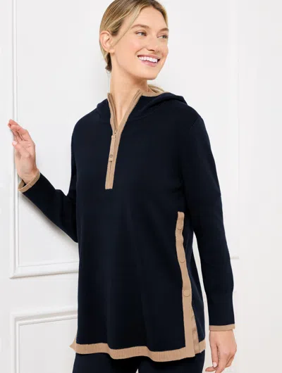 Talbots Plus Petite - Half-zip Hooded Sweater - Blue - 2x