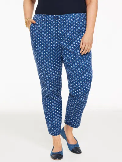 Talbots Plus Petite - Heritage Twill Perfect Crops Pants - Graphic Leaves - Ink - 16  In Multi