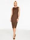 Talbots Plus Petite - Italian Luxe Flannel Sheath Dress - Deepest Chocolate - 22  In Brown