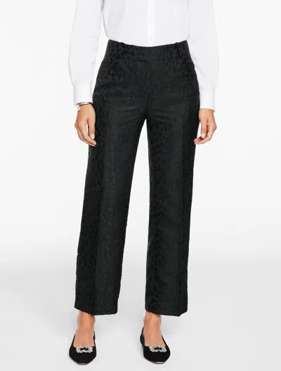 Talbots Plus Petite - Jacquard Leopard Straight Ankle Pants - Black - 16