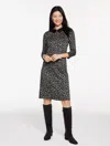 Talbots Plus Petite - Jacquard Shift Dress - Snow Leopard - Grey/black - 16  In Black