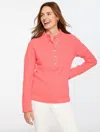 Talbots Plus Petite - Jewel Button Henley Sweater - Mauve Glow - 1x