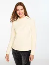 Talbots Plus Petite - Jewel Button Shoulder Sweatshirt - Ivory - 3x  In White