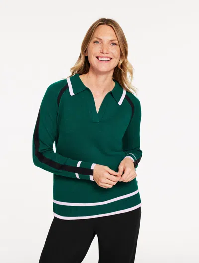 Talbots Plus Petite - Johnny Collar Sweater - Pine Grove - 1x  In Green