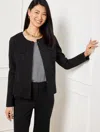Talbots Plus Petite - Knit Collarless Jacket - Black - 22  In Black