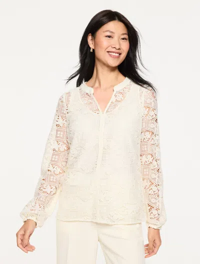 Talbots Plus Petite - Lace Top - Ivory - 3x  In White