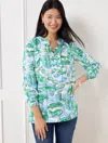 Talbots Plus Petite - Lace-up Tunic Top - Fish Market - White - 3x