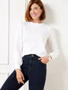 Talbots Plus Petite - Lattice Trim Crewneck T-shirt - White - 3x - 100% Cotton  In White