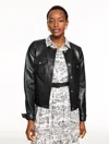 Talbots Plus Petite - Leather Lady Jacket - Black - 22  In Black
