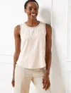 Talbots Plus Petite - Lightweight Woven Stretch Tank Top - Pinwheel Geo - Oat/white - 2x  In Oat,white