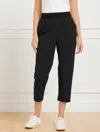 Talbots Plus Petite - Lightweight Woven Stretch Straight Leg Crop Pants - Black - 2x  In Black