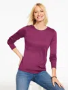 Talbots Plus Petite - Long Sleeve Crewneck T-shirt - Pretty Plum - 2x  In Purple