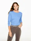 Talbots Plus Petite - Long Sleeve Crewneck T-shirt - Vista Blue - 3x