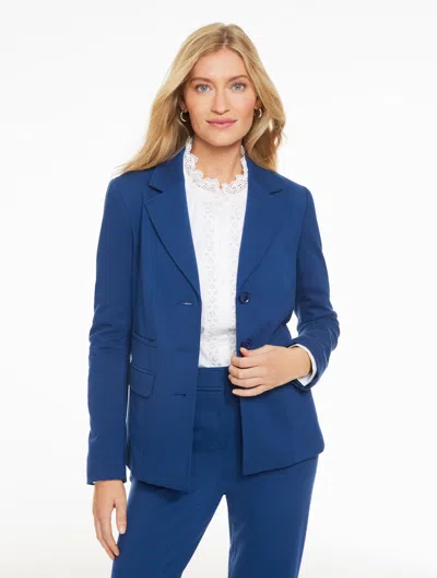 Talbots Plus Petite - Luxe Ponte Blazer - Dark Navy Blue - 14