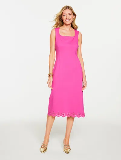 Talbots Plus Petite - Luxe Ponte Embroidered Dress - Violet Rose - 20  In Pink