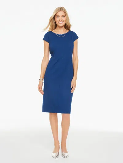 Talbots Plus Petite - Luxe Ponte Sheath Dress - Dark Navy Blue - 14