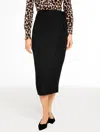 Talbots Plus Petite - Matte Jersey Wrap Midi Skirt - Black - 2x  In Animal Print