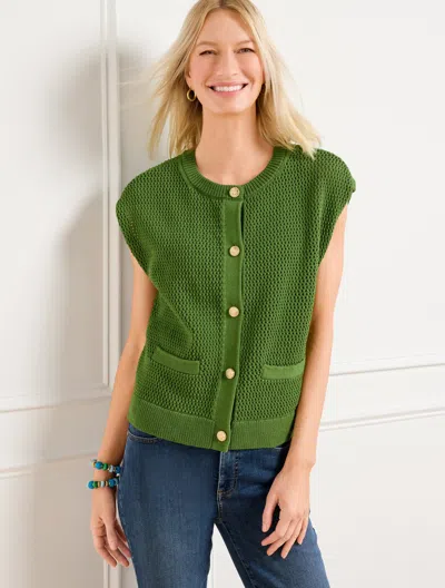 Talbots Plus Petite - Mesh Stitch Sweater Shell - Olive Grove - 3x  In Green