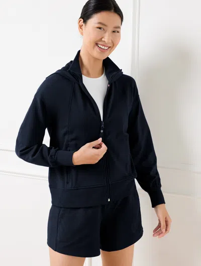 Talbots Plus Petite - Modal French Terry Full-zip Hoodie - Blue - X