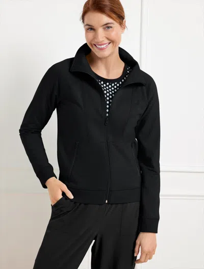Talbots Plus Petite - Modal French Terry Full Zip Jacket - Black - 2x