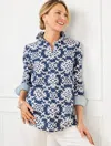 Talbots Plus Petite - Modern Classic Shirt - Curly Medallion - Ink/white - X  In Ink,white