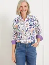Talbots Plus Petite - Modern Classic Shirt - Jacobean Floral - White - 3x  In White