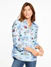 Talbots Plus Petite - Modern Classic Shirt - London Toile - Blue - 3x - 100% Cotton  In Blue