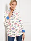 Talbots Plus Petite - Modern Classic Shirt - Passport Stamps - Ivory - X - 100% Cotton  In White
