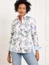 Talbots Plus Petite - Modern Classic Shirt - Pencil Butterfly - Ink/white - 3x - 100% Cotton  In Ink,white