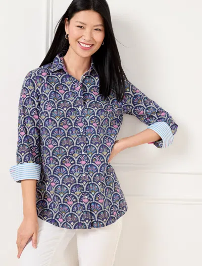Talbots Plus Petite - Modern Classic Shirt - Scalloped Floral - Ink - 3x