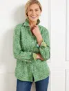 Talbots Plus Petite - Modern Classic Shirt - Woodland Damask - Ivory/green Fern - X