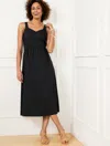 Talbots Plus Petite - Modern Poplin Fit & Flare Dress - Black - 20 - 100% Cotton  In Black
