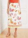 Talbots Plus Petite - Modern Poplin Fit & Flare Skirt - Underwater World - White - 3x - 100% Cotton  In White