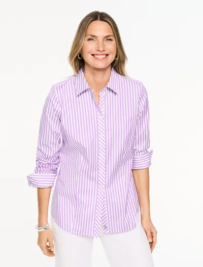 Talbots Plus Petite - Non-iron Perfect Shirt - Avenue Stripe - Spring Lilac/white - 22  In Multi