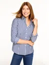 Talbots Plus Petite - Non-iron Perfect Shirt - Soho Stripe - Blue/white - 16  In Multi