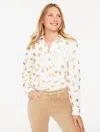 Talbots Plus Petite - Non-iron Perfect Shirt Â Beautiful Bows - White/gold - 14  In Multi