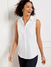 Talbots Non-iron Sleeveless Perfect Shirt - White - 22  In White