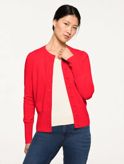 Talbots Plus Petite - Occasion Cardigan Sweater - Bright Apple - 3x  In Red