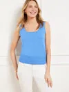 Talbots Plus Petite - Occasion Scoop Neck Tank Top - Blue Wave - 3x