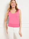 Talbots Plus Petite - Occasion Scoop Neck Tank Top - Poppy Pink - 2x