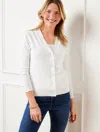 Talbots Plus Petite - Occasion V-neck Cardigan Sweater - White - 1x