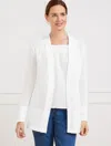 Talbots Plus Petite - Open Stitch Flyaway Cardigan Sweater - White - X  In White