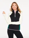 Talbots Plus Petite - Out & About Half-zip Pullover Sweater - Colorblock - Black - 3x  In Black