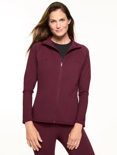 Talbots Plus Petite - Out & About Jacket - Laser Cut - Rich Burgundy - 3x