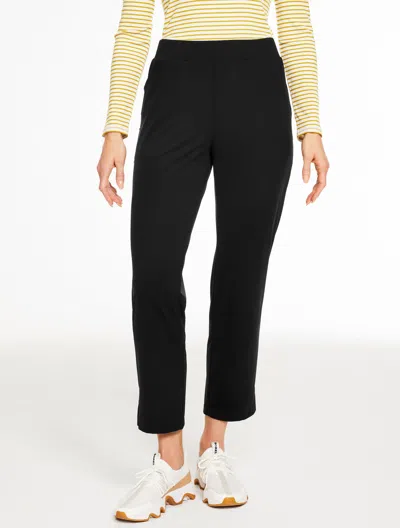 TALBOTS PLUS PETITE - OUT & ABOUT STRAIGHT LEG PANTS - BLACK - 1X TALBOTS