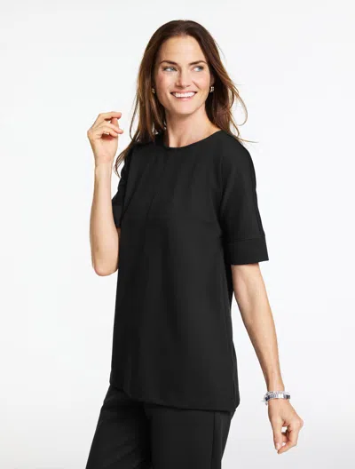 Talbots Plus Petite - Passport Ponte Dolman Pullover Sweater - Black - X