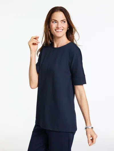 Talbots Plus Petite - Passport Ponte Dolman Pullover Sweater - Indigo - 1x  In Purple