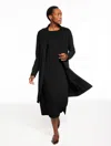 Talbots Plus Petite - Passport Ponte Duster Cardigan Sweater - Black - 1x