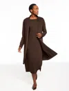 Talbots Plus Petite - Passport Ponte Duster Cardigan Sweater - Coffee Bean - 2x  In Brown