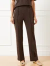 Talbots Plus Petite - Passport Ponte Pintuck Straight Leg Pants - Coffee Bean - 3x